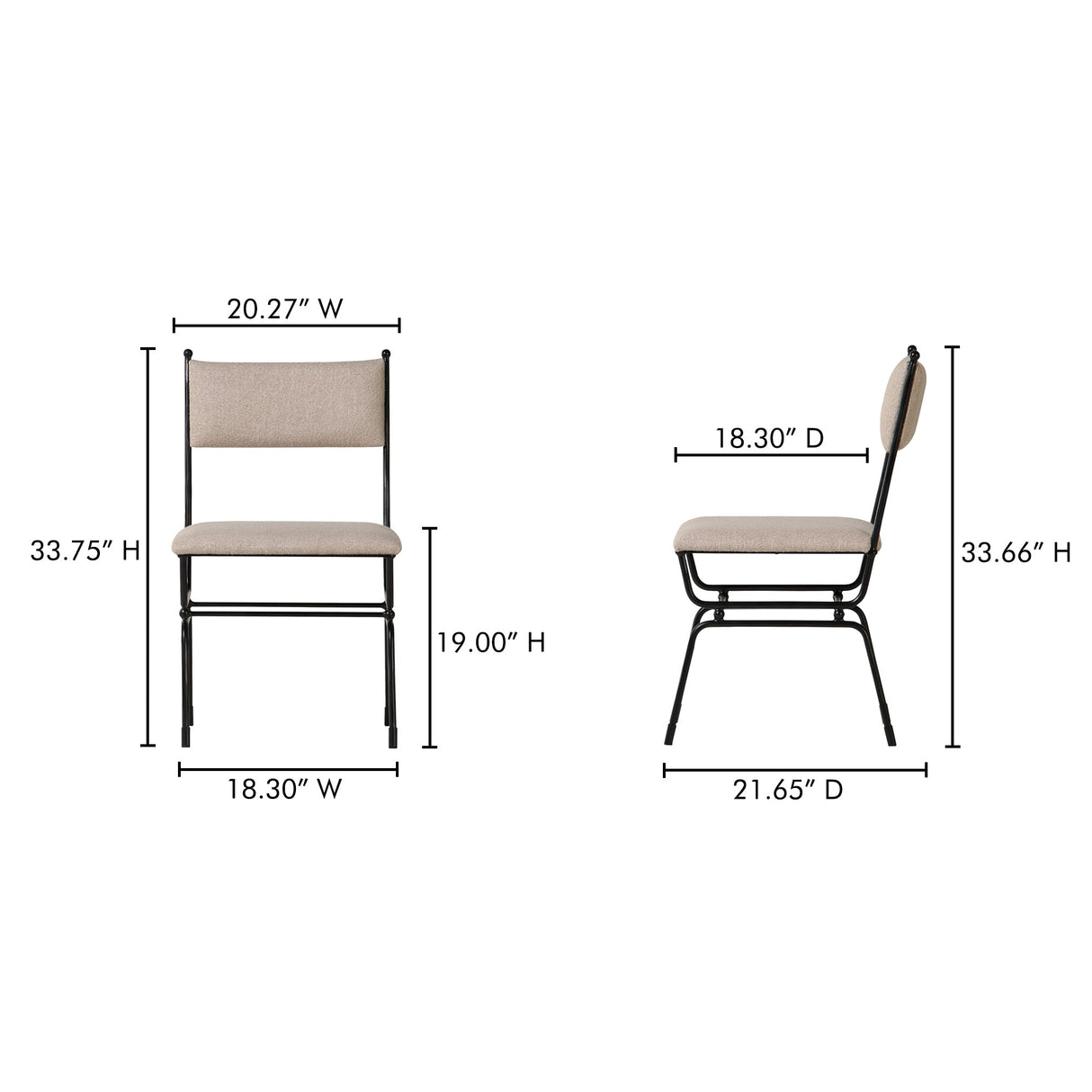 Posta Beige Dining Chair by MOES at Eve Furniture