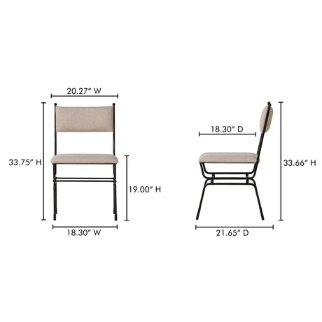 Posta Beige Dining Chair by MOES at Eve Furniture
