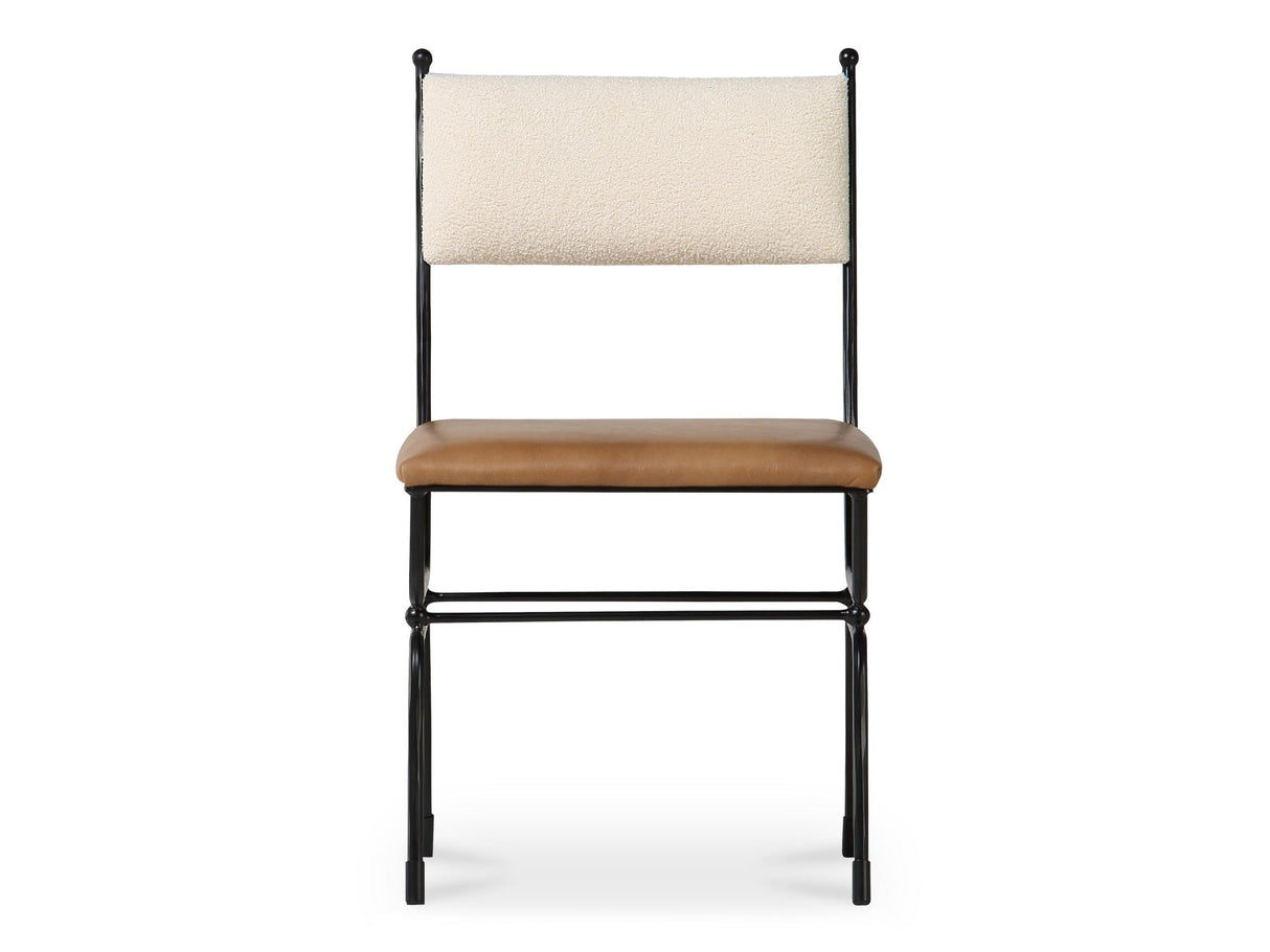 Posta Brown Leather Dining Chair by MOES at Eve Furniture