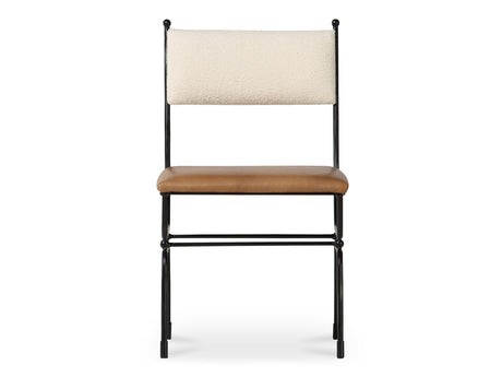 Posta Brown Leather Dining Chair by MOES at Eve Furniture