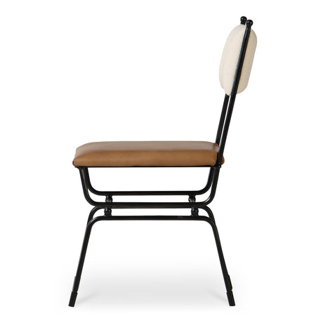 Posta Brown Leather Dining Chair by MOES at Eve Furniture