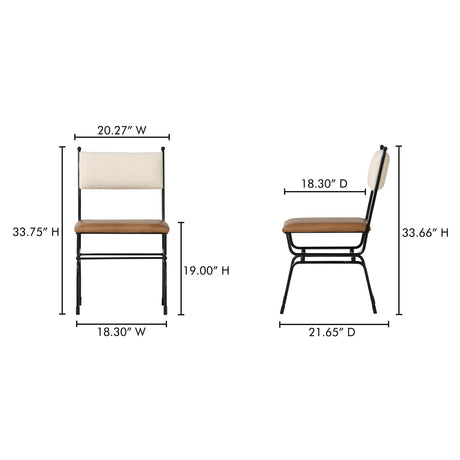 Posta Brown Leather Dining Chair by MOES at Eve Furniture