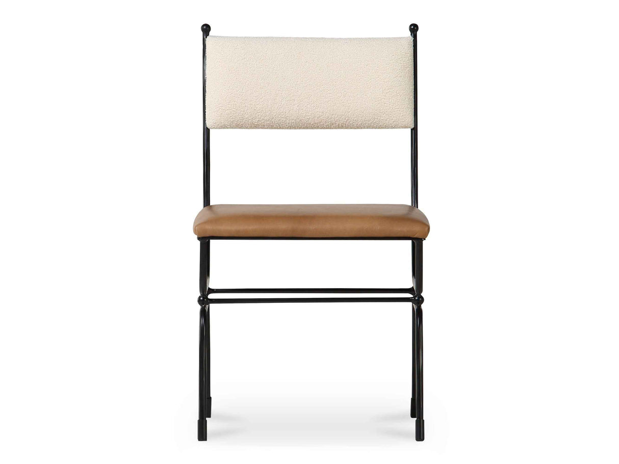 Posta Brown Leather Dining Chair by Moe's Home at Eve Furniture