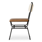 Posta Brown Leather Dining Chair by Moe's Home at Eve Furniture