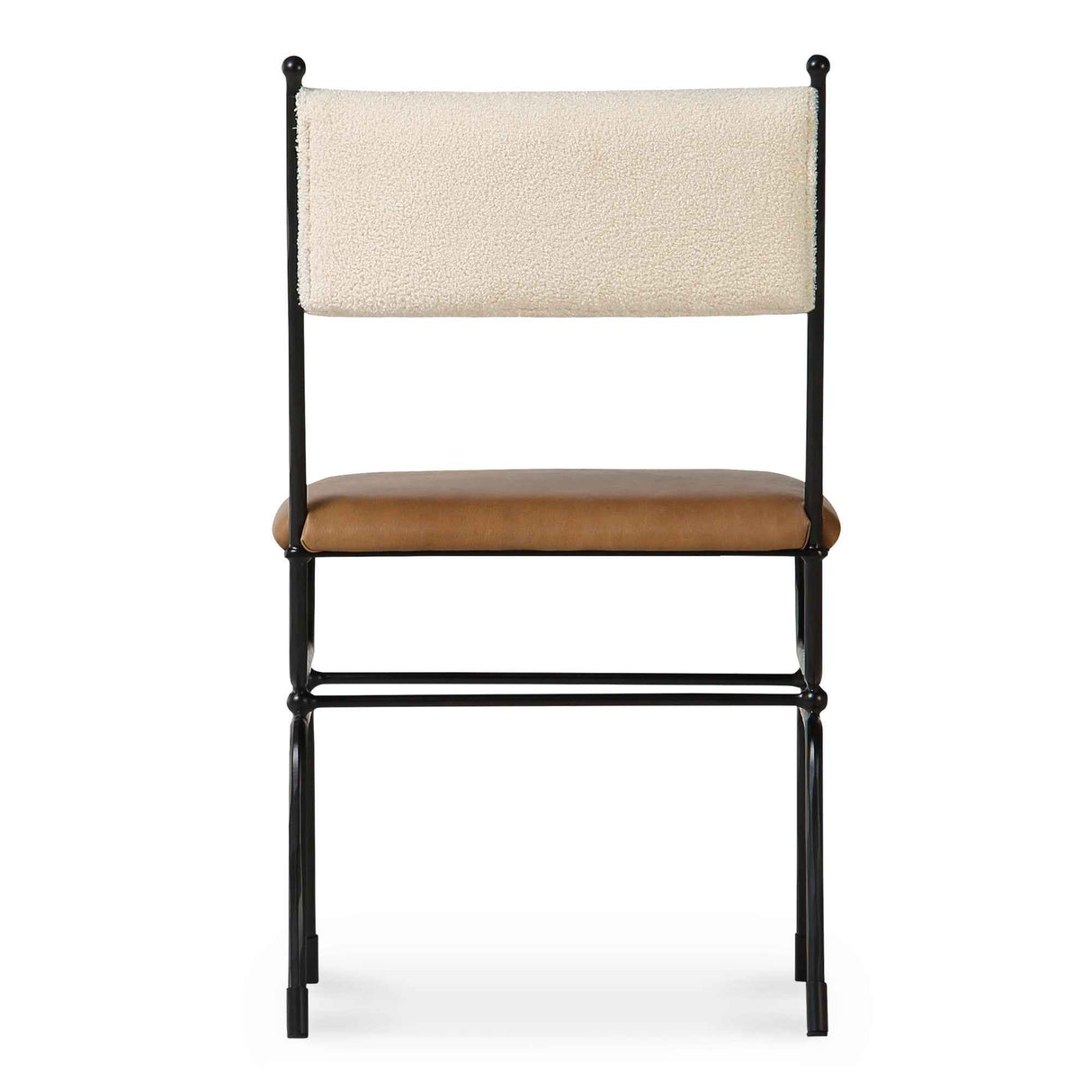 Posta Brown Leather Dining Chair by Moe's Home at Eve Furniture