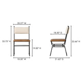 Posta Brown Leather Dining Chair by Moe's Home at Eve Furniture