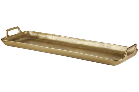 Posy Gold Finish Tray by Ashley at Eve Furniture