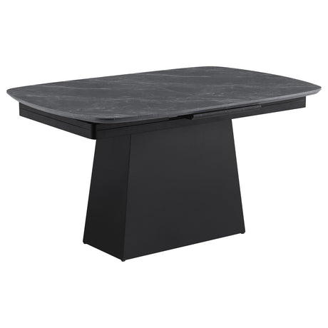 Potero Black Faux Marble Extendable Dining Table by Coaster at Eve Furniture