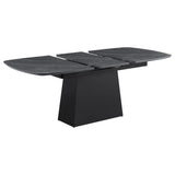 Potero Black Faux Marble Extendable Dining Table by Coaster at Eve Furniture