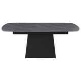 Potero Black Faux Marble Extendable Dining Table by Coaster at Eve Furniture