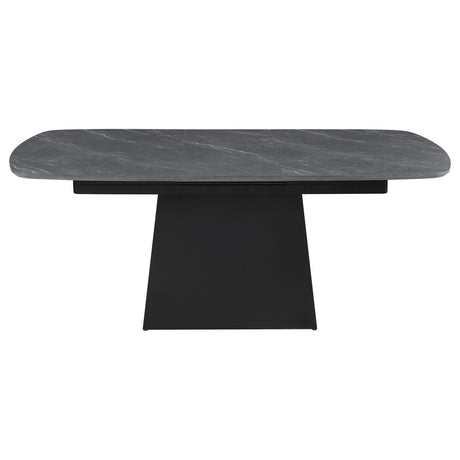 Potero Black Faux Marble Extendable Dining Table by Coaster at Eve Furniture