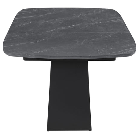 Potero Black Faux Marble Extendable Dining Table by Coaster at Eve Furniture