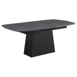 Potero Black Faux Marble Extendable Dining Table by Coaster at Eve Furniture