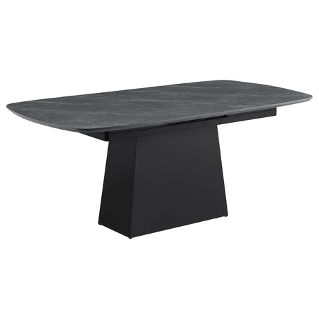 Potero Black Faux Marble Extendable Dining Table by Coaster at Eve Furniture