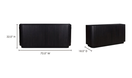 Povera 4 Door Sideboard Black by Moe's Home at Eve Furniture