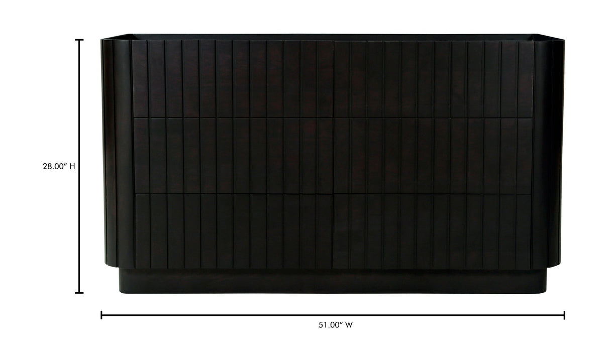 Povera 6 Drawer Dresser Black by Moe's Home at Eve Furniture