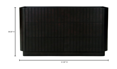 Povera 6 Drawer Dresser Black by Moe's Home at Eve Furniture