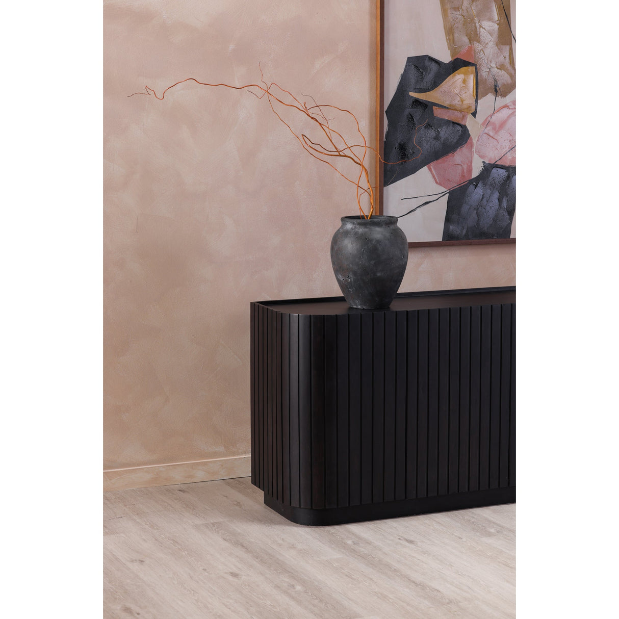 Povera Black 4 Door Sideboard by Moe's Home at Eve Furniture
