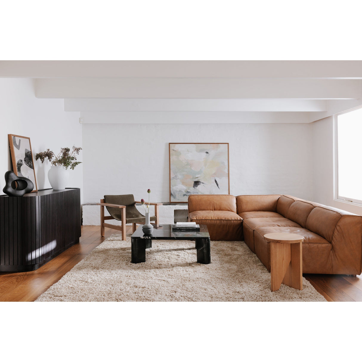 Povera Black 4 Door Sideboard by Moe's Home at Eve Furniture
