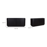 Povera Black 4 Door Sideboard by Moe's Home at Eve Furniture