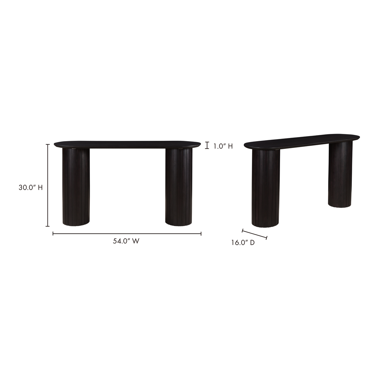 Povera Black Console Table by MOES at Eve Furniture