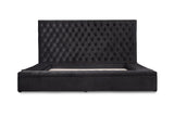 Prague Black Velvet Queen Upholstered Storage Platform Bed by Homelegance at Eve Furniture