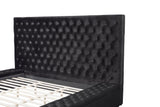 Prague Black Velvet Queen Upholstered Storage Platform Bed by Homelegance at Eve Furniture