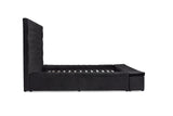 Prague Black Velvet Queen Upholstered Storage Platform Bed by Homelegance at Eve Furniture