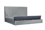 Prague Gray Velvet Queen Upholstered Storage Platform Bed by Homelegance at Eve Furniture