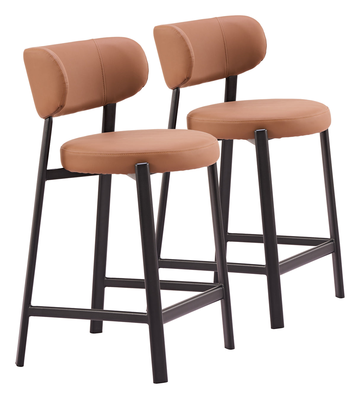 Prairie Brown Counter Stool (Set of 2) by Zuomod at Eve Furniture