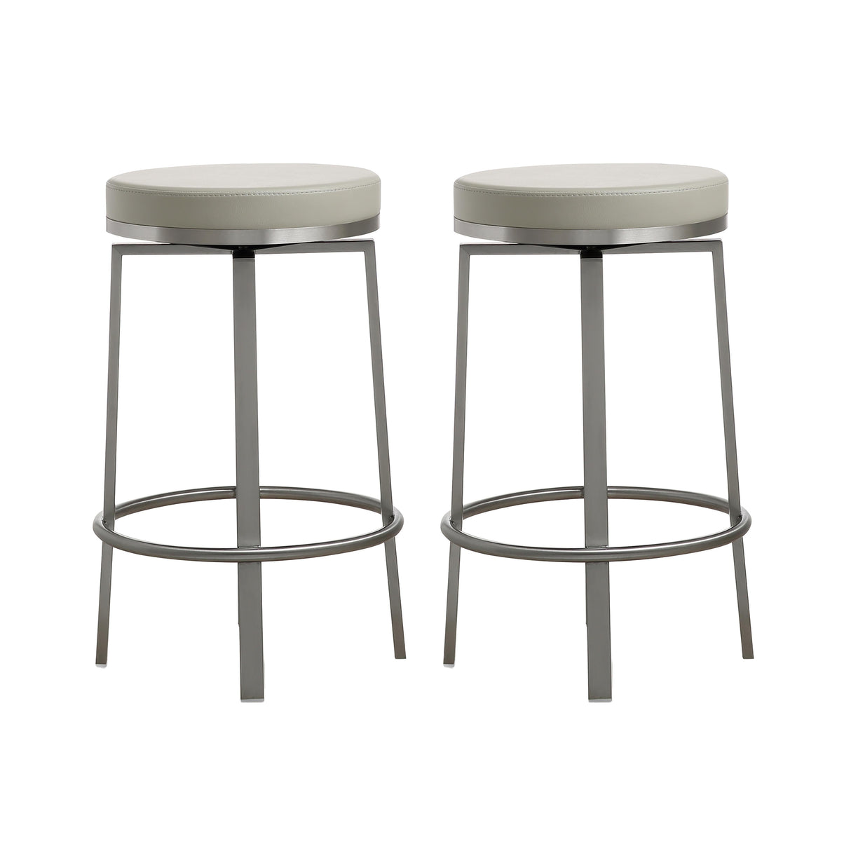 Pratt Performance Vegan Leather Swivel Counter Stool - Set of 2 by TOV Furniture at Eve Furniture