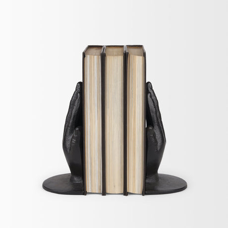 Praying Hands Bronze Cast Iron Book Ends by Mercana at Eve Furniture