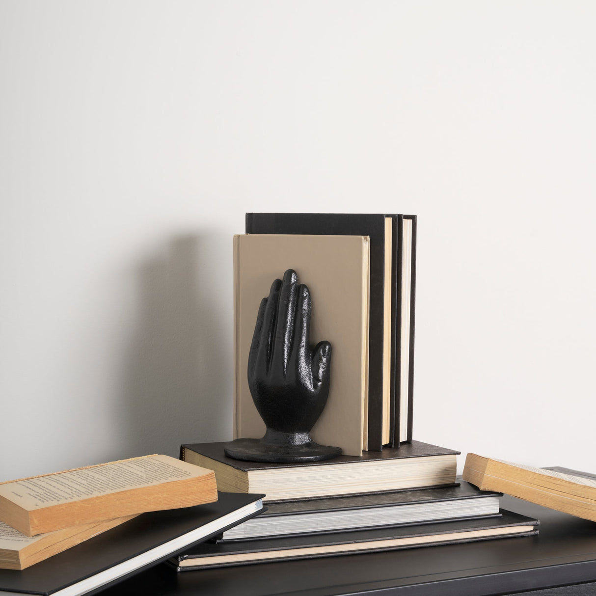 Praying Hands Bronze Cast Iron Book Ends by Mercana at Eve Furniture