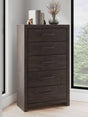 Prendonea Charcoal Chest of Drawers by Ashley at Eve Furniture