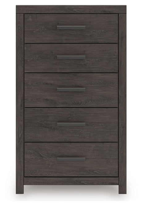 Prendonea Charcoal Chest of Drawers by Ashley at Eve Furniture