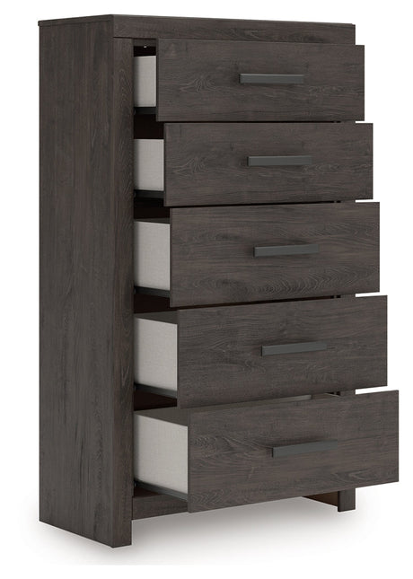 Prendonea Charcoal Panel Bedroom Set by Ashley at Eve Furniture