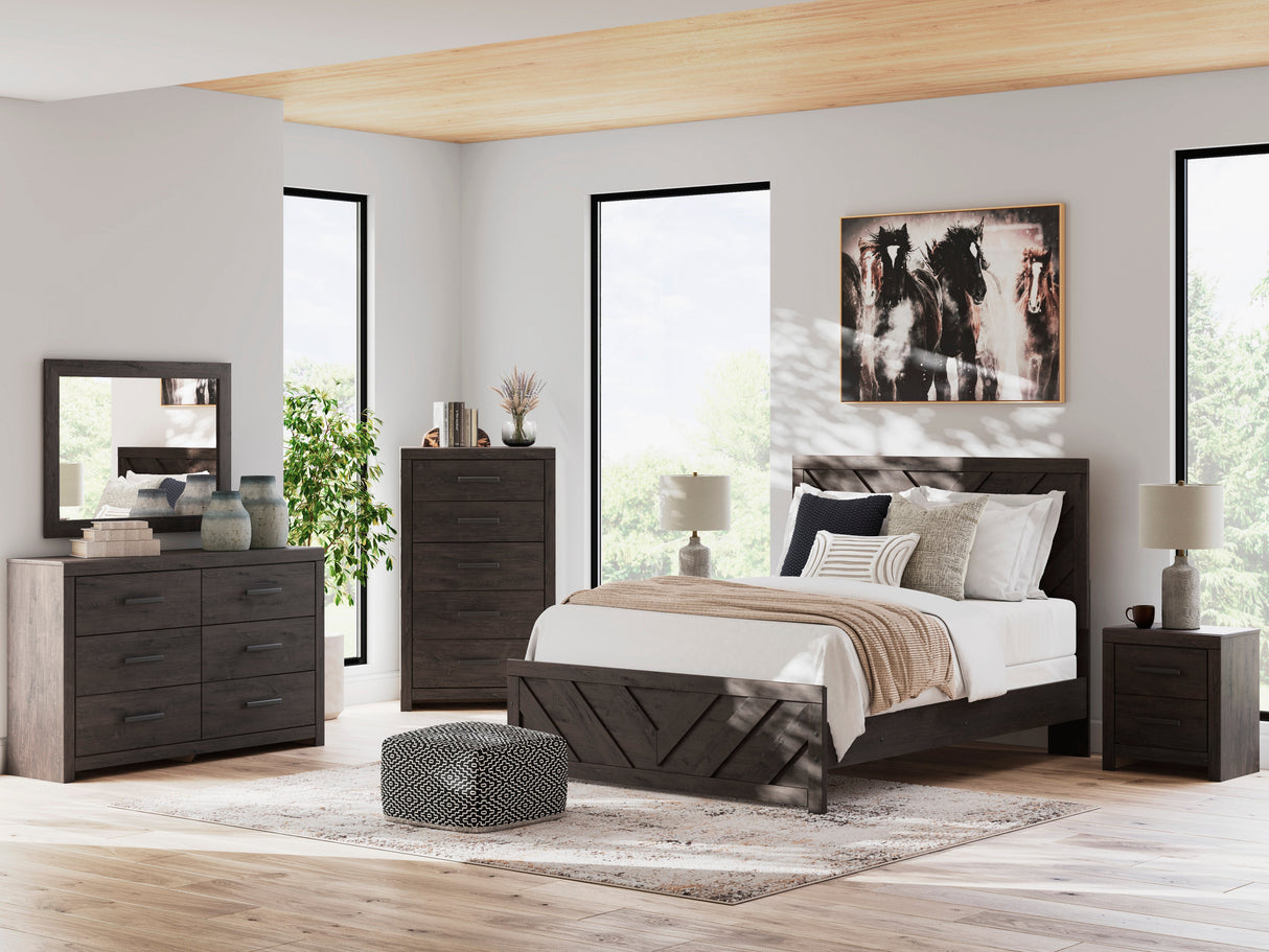 Prendonea Charcoal Panel Bedroom Set by Ashley at Eve Furniture