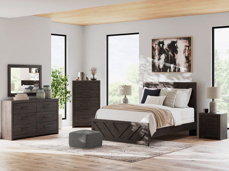 Prendonea Charcoal Panel Bedroom Set by Ashley at Eve Furniture