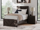 Prendonea Charcoal Twin Panel Bed by Ashley at Eve Furniture