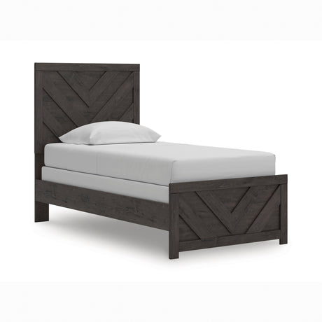 Prendonea Charcoal Twin Panel Bed by Ashley at Eve Furniture