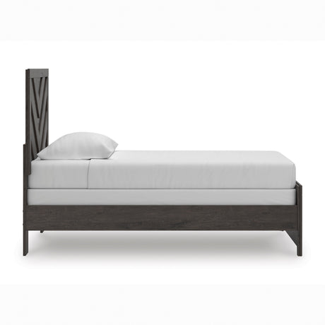 Prendonea Charcoal Twin Panel Bed by Ashley at Eve Furniture