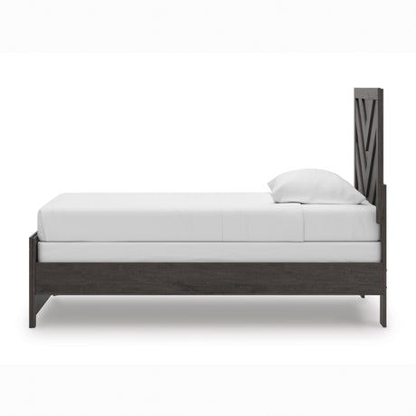 Prendonea Charcoal Twin Panel Bed by Ashley at Eve Furniture