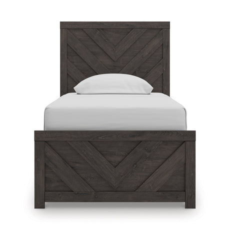 Prendonea Charcoal Twin Panel Bed by Ashley at Eve Furniture