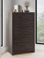 Prendonea Charcoal Chest of Drawers by Ashley at Eve Furniture