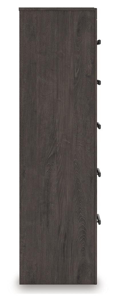 Prendonea Charcoal Chest of Drawers by Ashley at Eve Furniture