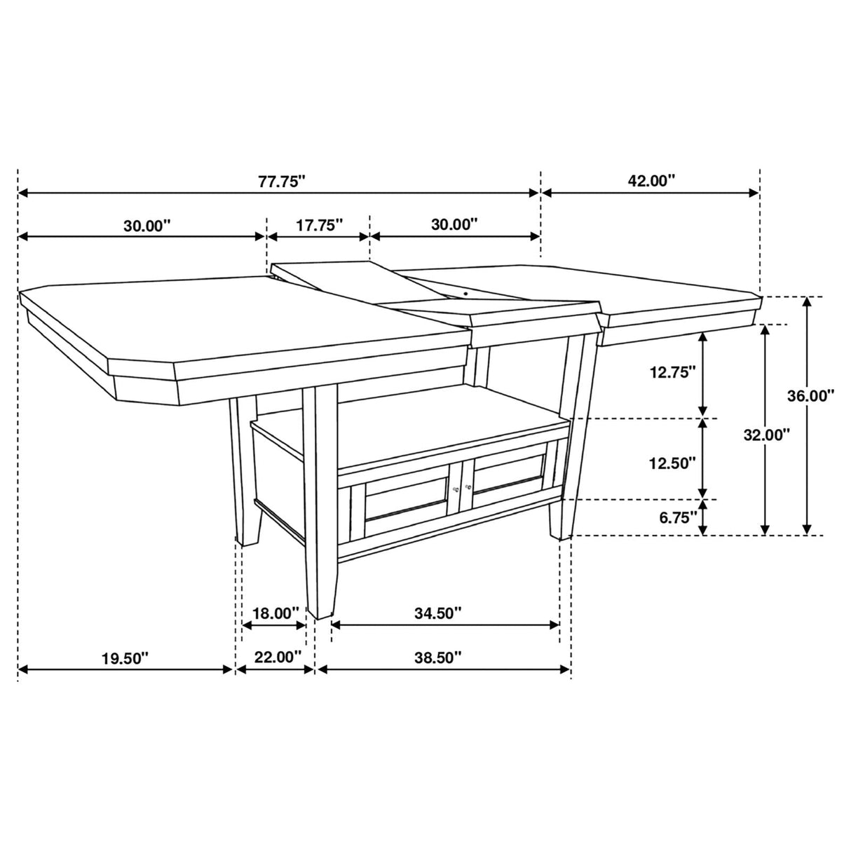 Prentiss Cappuccino 5-Piece Rectangular Counter Height Dining Set with Butterfly Leaf