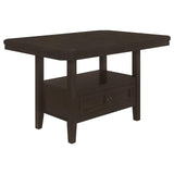 Prentiss Cappuccino Extendable Rectangular Counter Height Table with Butterfly Leaf