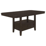 Prentiss Cappuccino Extendable Rectangular Counter Height Table with Butterfly Leaf