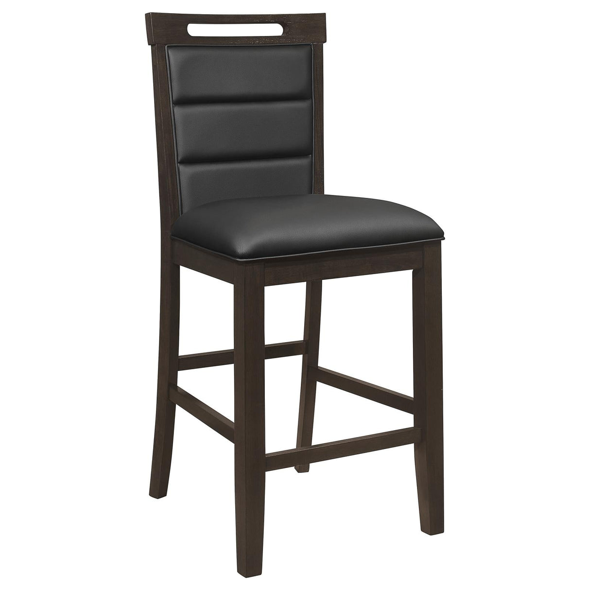 Prentiss Black/Cappuccino Upholstered Counter Height Chair, Set of 2