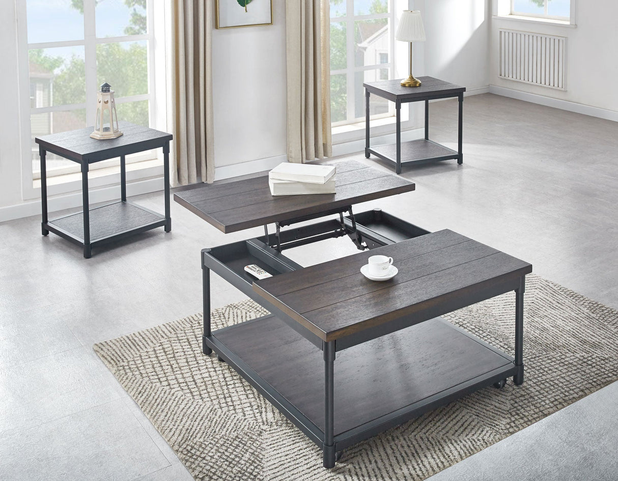 Prescott 3-Piece Lift-Top Set(Lift-Top Cocktail & 2 End Tables)